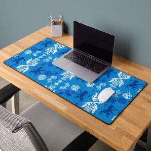Scottish Blue And White Desk Mat