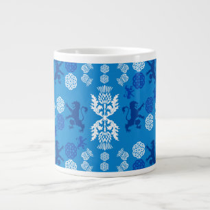 Scottish Blue And White Large Coffee Mug