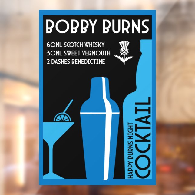Scottish Bobby Burns Whiskey Cocktail (Sheet 2)