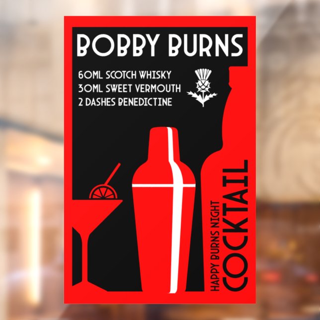 Scottish Bobby Burns Whiskey Cocktail (Sheet 2)