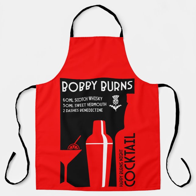 Scottish Bobby Burns Whiskey Cocktail Apron (Front)