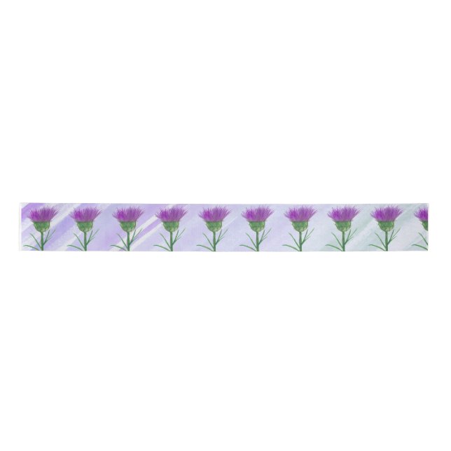 scottish borders traditional thistle with purple satin ribbon (Front)
