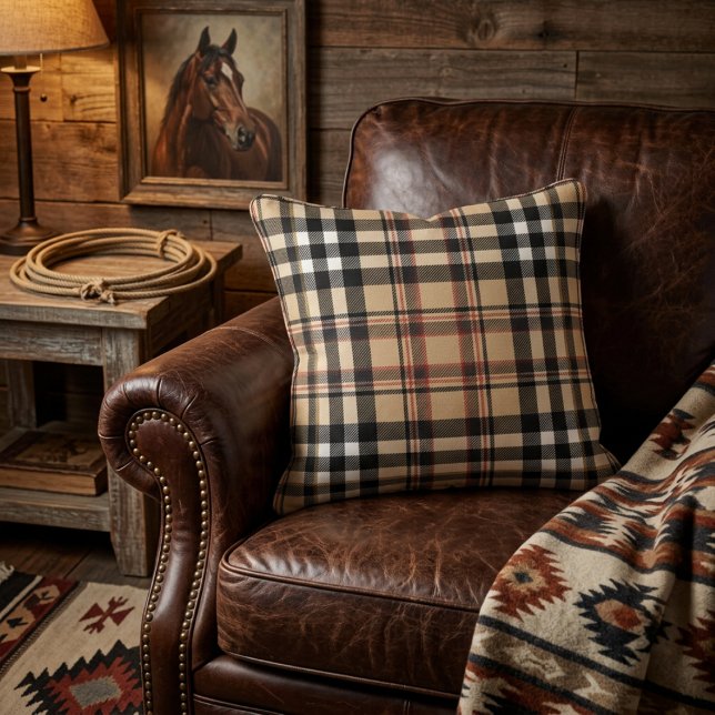 Scottish Brown Plaid  Cushion (Creator Uploaded)