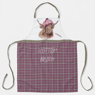 Scottish Bruich (Cook) Pink and Brown Plaid Apron
