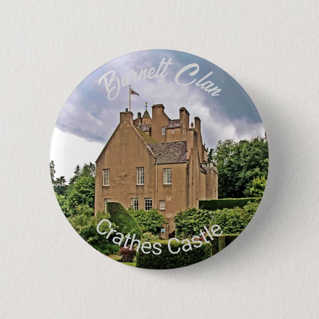 Scottish Burnett Clan's Crathes Castle Photo 6 Cm Round Badge (Front)