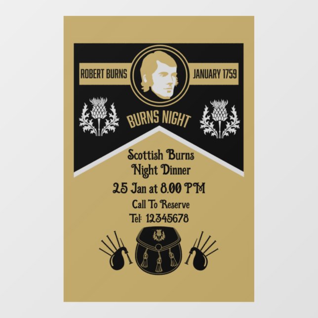 Scottish Burns Night Dinner Invite (Sheet)