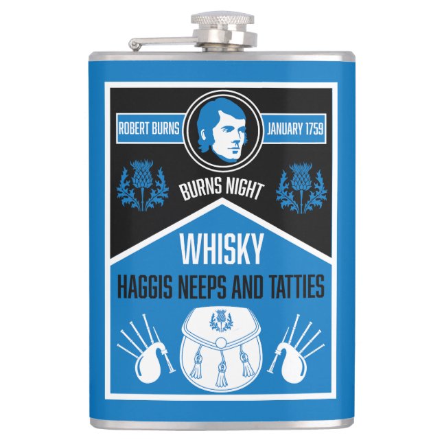 Scottish Burns Night Hip Flask (Front)