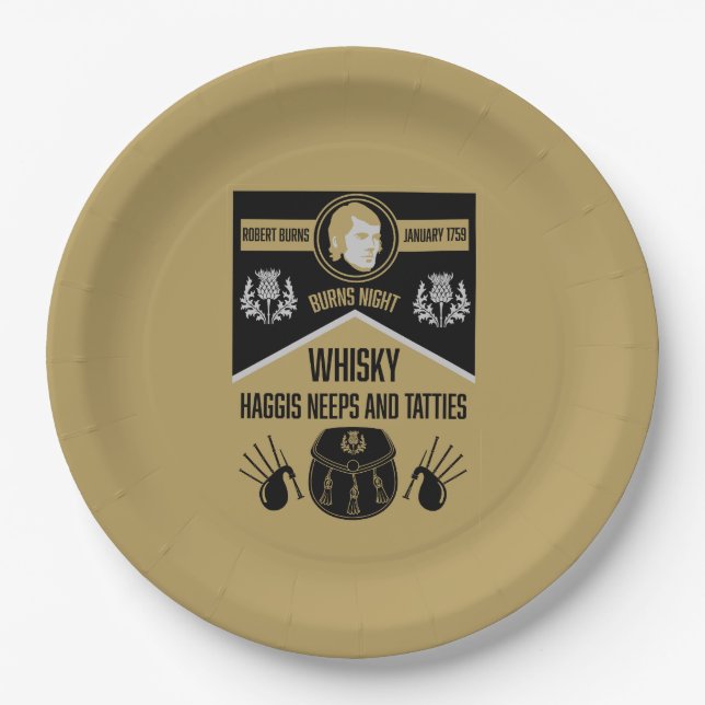 Scottish Burns Night Paper Plate (Front)
