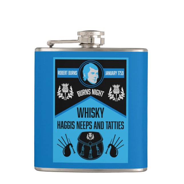 Scottish Burns Night Super Hip Flask (Front)