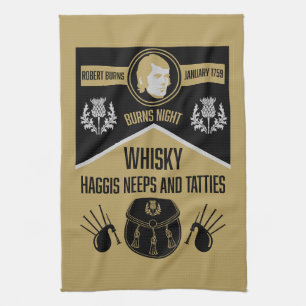 Scottish Burns Night Tea Towel