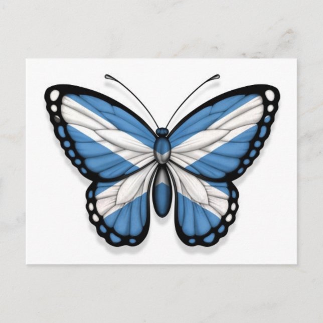 Scottish Butterfly Flag Postcard (Front)
