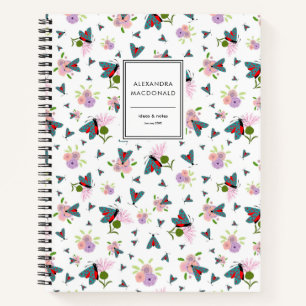 Scottish Butterfly Moth Thistle Flower Name Modern Notebook