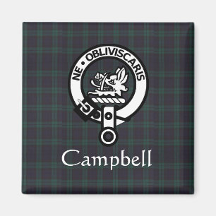 Scottish Campbell Crest Badge & Tartan  Magnet
