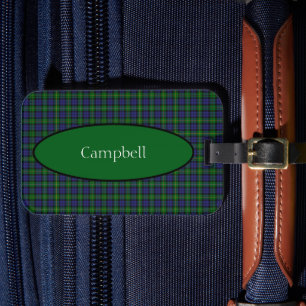 Scottish Campbell Family Tartan Personalised  Luggage Tag