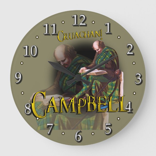 Scottish Campbell Tartan Large Clock (Front)