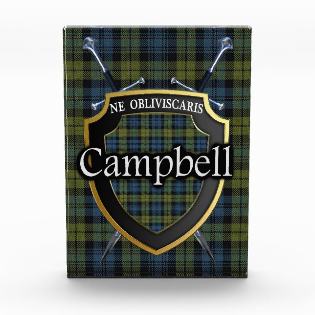 Scottish Campbell Tartan Photo Block (Front)