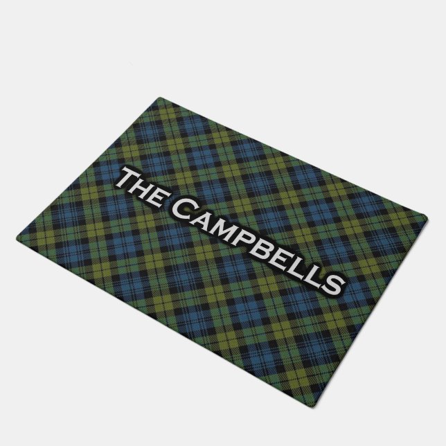 Scottish Campbell Tartan Welcome Mat (Angled)