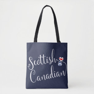 Scottish Canadian Entwined Hearts Grocery Bag