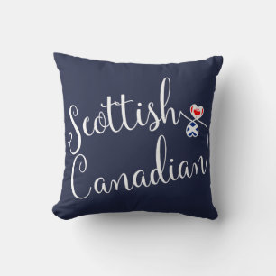Scottish Canadian Entwined Hearts Throw Cushion