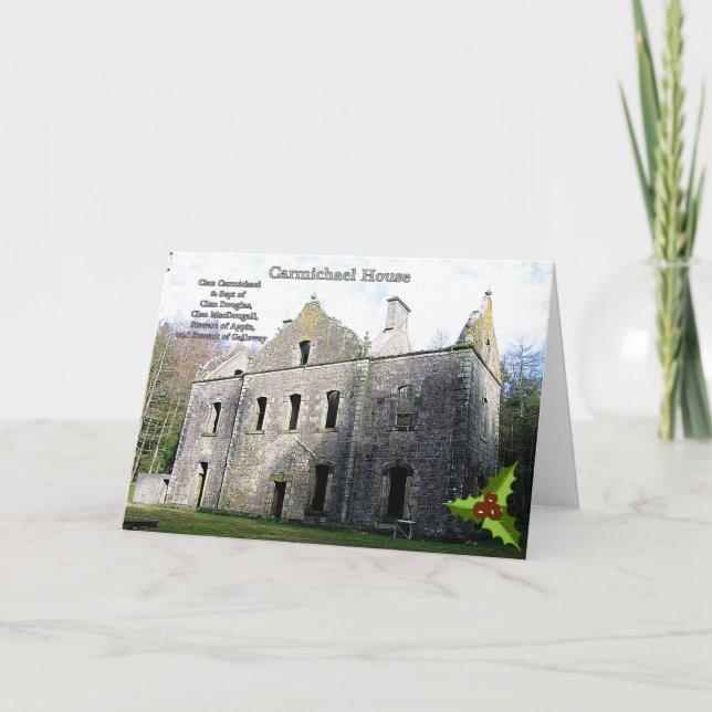 Scottish Carmichael Clan's Castle Christmas Card (Front)