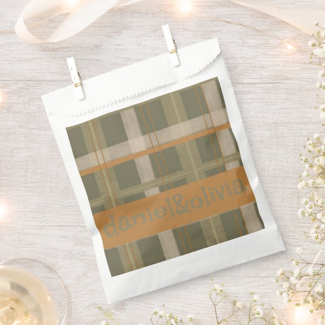 Scottish Celtic Tartan Pattern Wedding Favour Bag (Clipped)