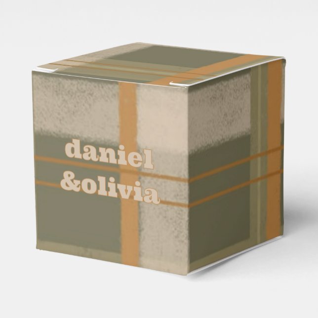 Scottish Celtic Tartan Pattern Wedding Favour Box (Front Side)