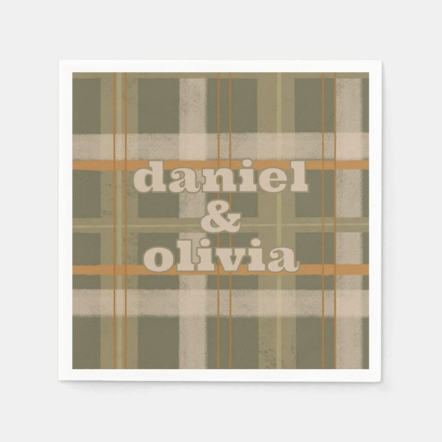 Scottish Celtic Tartan Pattern Wedding Napkin (Front)