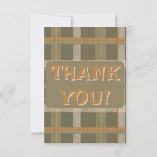 Scottish Celtic Tartan Pattern Wedding Thank You Card (Front)