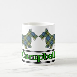Scottish Cheer Campbell Family Tartan Scottie Dogs Coffee Mug