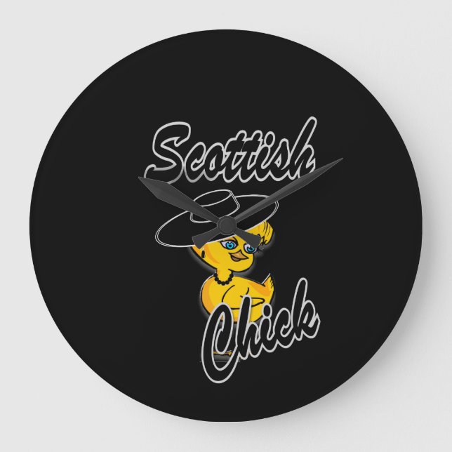 Scottish Chick #4 Large Clock (Front)