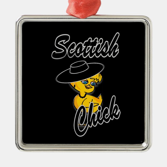 Scottish Chick #4 Metal Tree Decoration (Front)