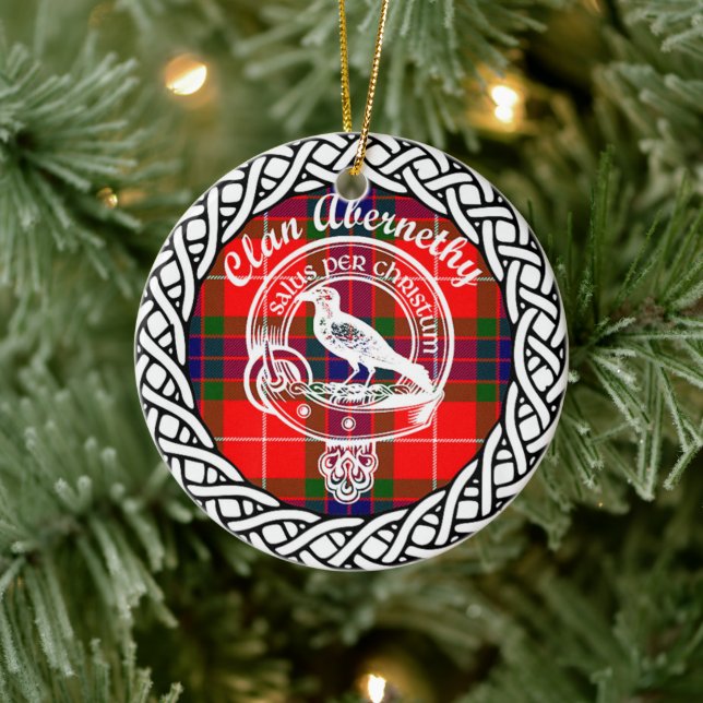 Scottish Clan Abernethy Tartan and Crest Ceramic Ornament (Tree)