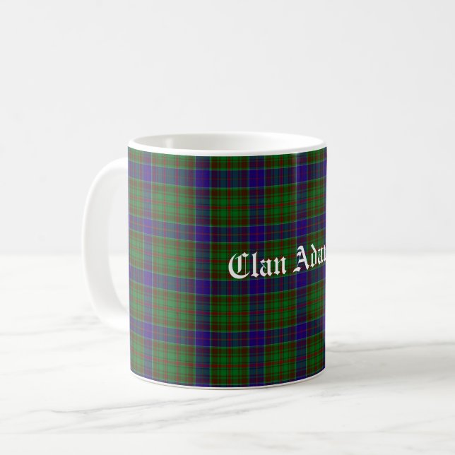Scottish Clan Adams Tartan Coffee Mug (Front Left)