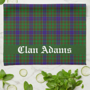 Scottish Clan Adams Tartan Plaid Tea Towel