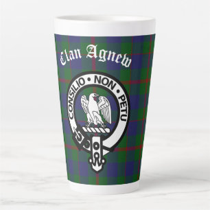 Scottish Clan Agnew Crest & Tartan Latte Mug