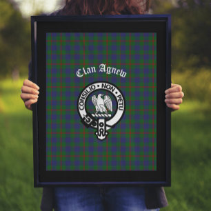 Scottish Clan Agnew Crest & Tartan  Poster