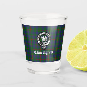 Scottish Clan Agnew Crest & Tartan Shot Glass