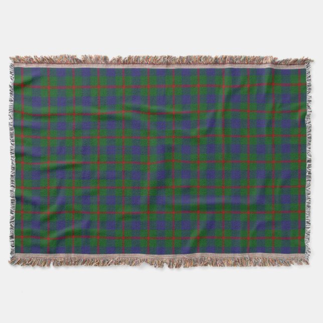 Scottish Clan Agnew Tartan Throw Blanket (Front)