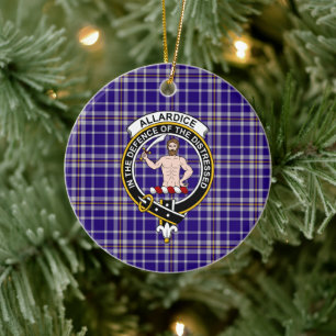 Scottish Clan Allardice Tartan and Crest Ceramic Ornament