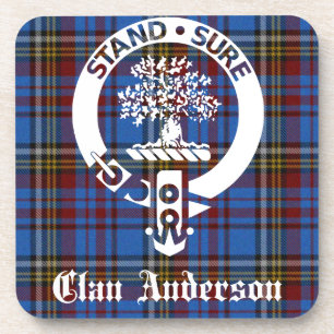 Scottish Clan Anderson Crest & Tartan Coaster