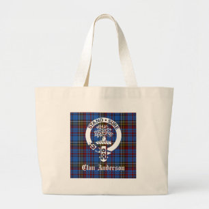 Scottish Clan Anderson Crest & Tartan Large Tote Bag