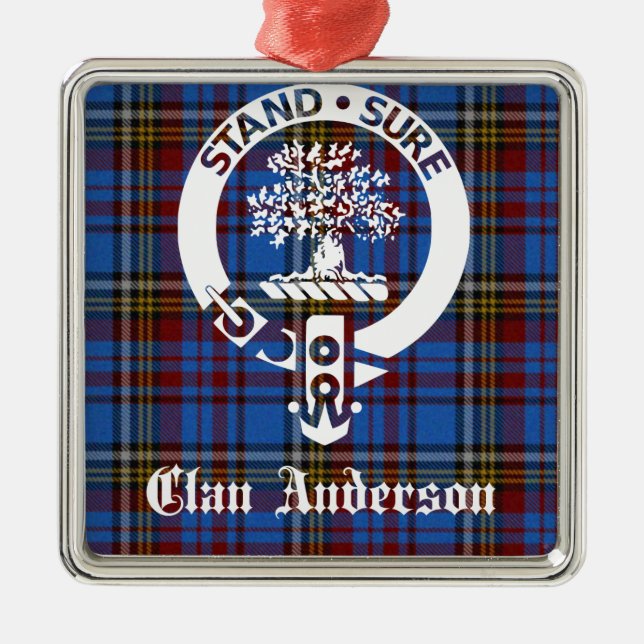Scottish Clan Anderson Crest & Tartan Metal Ornament (Front)