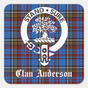 Scottish Clan Anderson Crest & Tartan Square Sticker