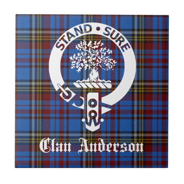 Scottish Clan Anderson Crest & Tartan Tile (Front)