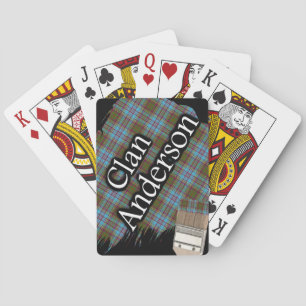 Scottish Clan Anderson Tartan Paint Brush Playing Cards