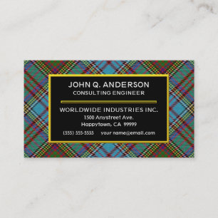 Scottish Clan Anderson Tartan Plaid Business Card