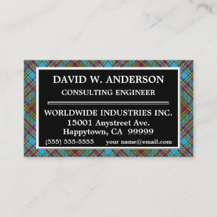Scottish Clan Anderson Tartan Plaid Business Card
