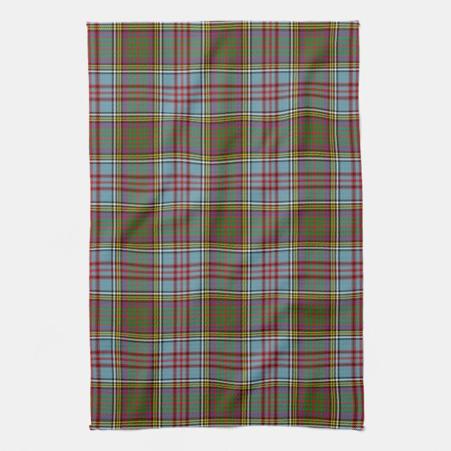 Scottish Clan Anderson Tartan Plaid Tea Towel (Vertical)