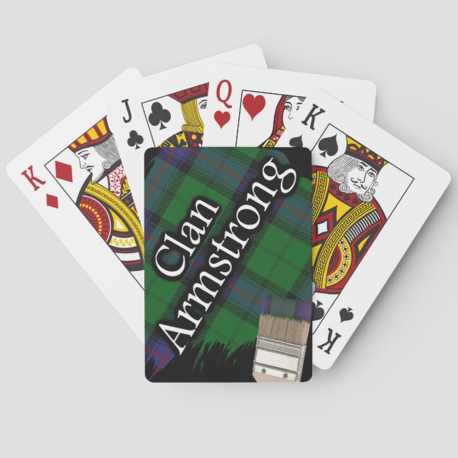 Scottish Clan Armstrong Tartan Paint Brush Playing Cards (Back)
