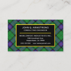 Scottish Clan Armstrong Tartan Plaid Business Card